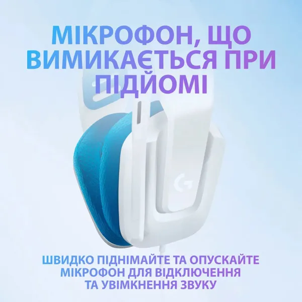 Гарнітура дротова ігрова G335, біла Logitech (981-001018) - Фото 5