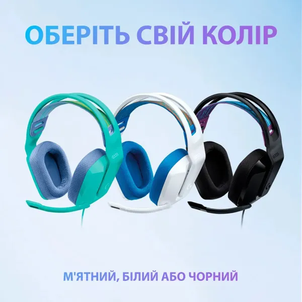 Гарнітура дротова ігрова G335, біла Logitech (981-001018) - Фото 6