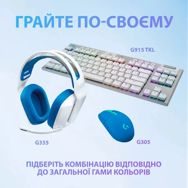 Гарнітура дротова ігрова G335, біла Logitech (981-001018) - Фото 9