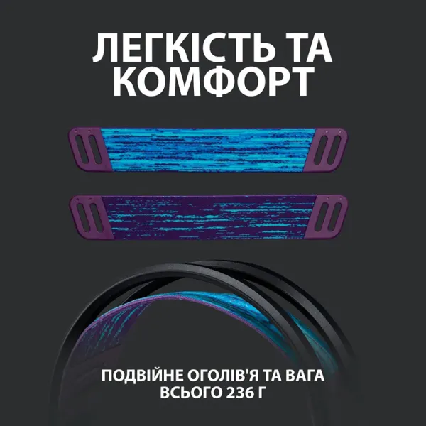 Гарнітура бездротова ігрова G535 Lightspeed, чорна Logitech (981-000972) - Фото 5