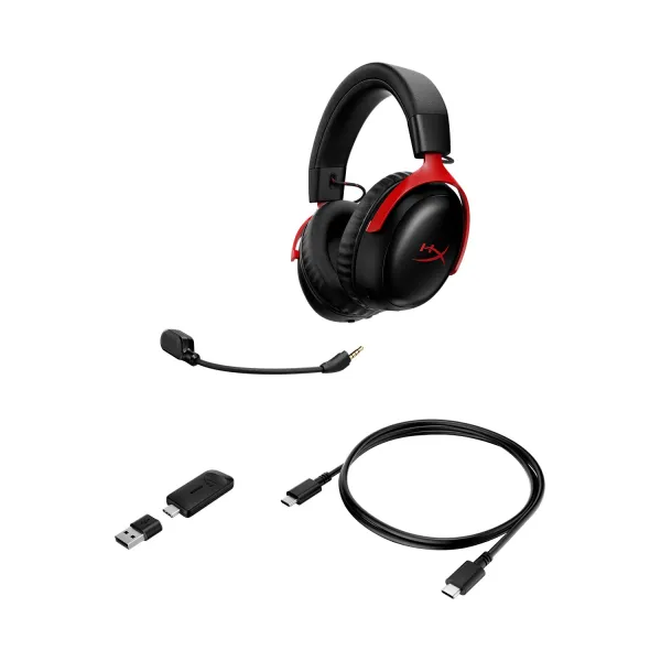 Гарнитура WL/USB-A/USB-C игровая Cloud III S, чёрно-красная HyperX (A59Z0AA) - Фото 2