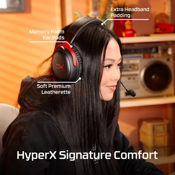 Гарнитура WL/USB-A/USB-C игровая Cloud III S, чёрно-красная HyperX (A59Z0AA) - Фото 6