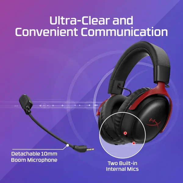 Гарнитура WL/USB-A/USB-C игровая Cloud III S, чёрно-красная HyperX (A59Z0AA) - Фото 7