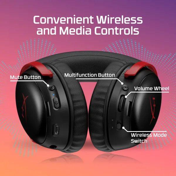 Гарнитура WL/USB-A/USB-C игровая Cloud III S, чёрно-красная HyperX (A59Z0AA) - Фото 8