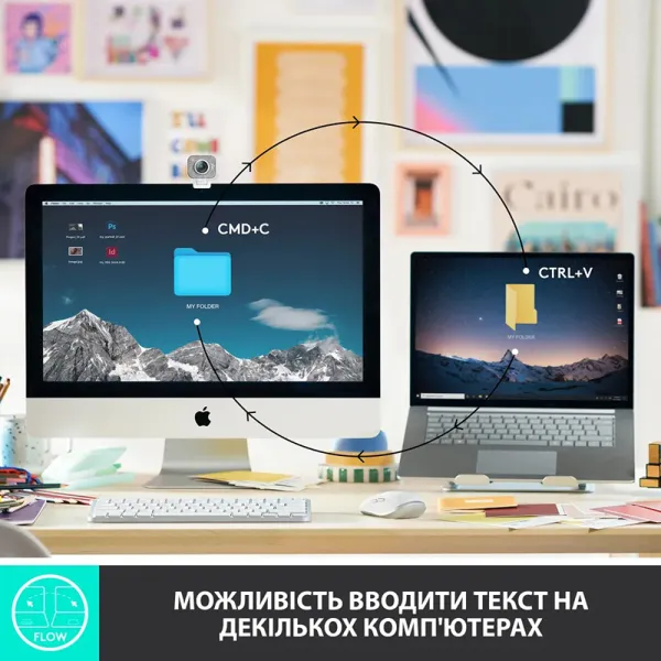 Клавиатура беспроводная MX Keys Mini Illuminated, UA, светло-серая Logitech (920-010499) - Фото 6
