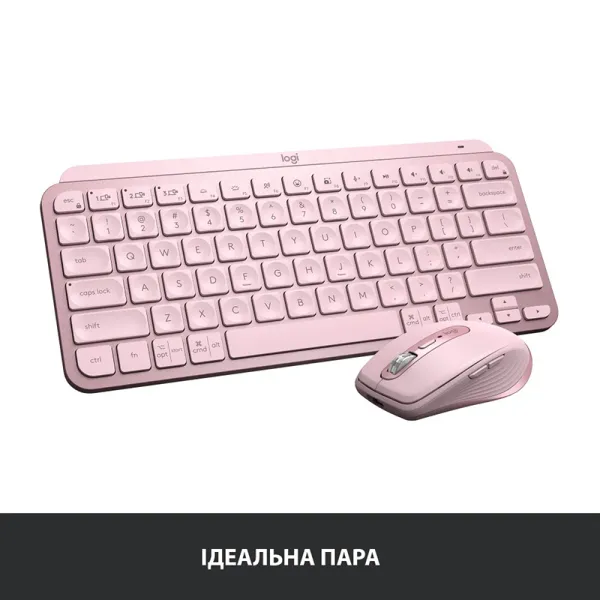 Клавиатура беспроводная MX Keys Mini Illuminated, UA, розовая Logitech (920-010500) - Фото 6