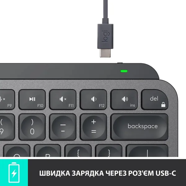 Клавиатура беспроводная MX Keys Mini Illuminated, UA, графитовая Logitech (920-010498) - Фото 1