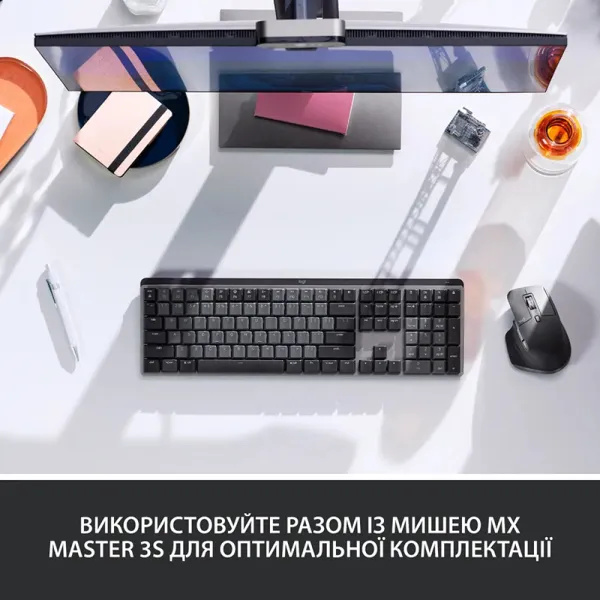 Клавиатура беспроводная механическая MX Illuminated Performance, UA, графитовая Logitech (920-010759) - Фото 4