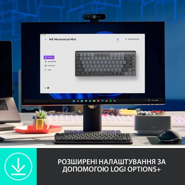 Клавиатура механическая MX Mini Illuminated, UA, графитовая Logitech (920-010782) - Фото 11