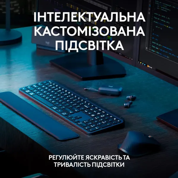 Клавиатура беспроводная MX Keys S, UA, графитовая Logitech (920-011593) - Фото 3