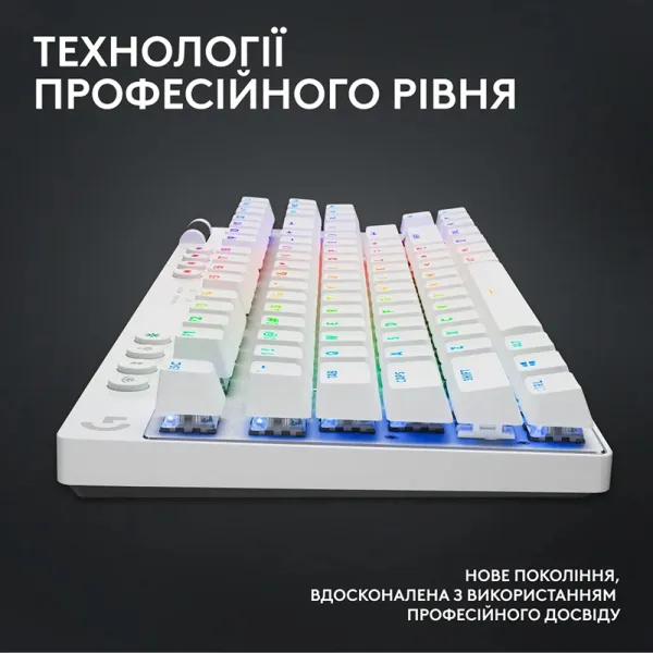 Клавиатура беспроводная G Pro X TKL Lightspeed Tactile, UA, белая Logitech (920-012148) - Фото 4