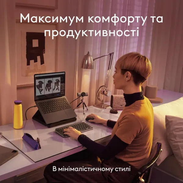 Клавіатура бездротова MX Keys Mini для Mac Illuminated, UA, Space Grey Logitech (920-012652) - Фото 6