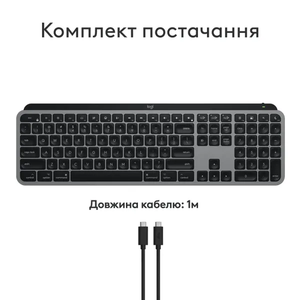 Клавиатура беспроводная MX Keys S для Mac, UA, Space Grey Logitech (920-011637) - Фото 6