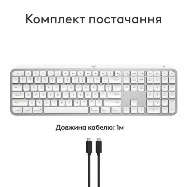 Клавиатура беспроводная MX Keys S для Mac, UA, светло-серая Logitech (920-011638) - Фото 5