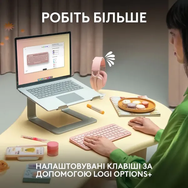 Клавиатура беспроводная Pebble K380s Multi-Device, UA, белая Logitech (920-011852) - Фото 10