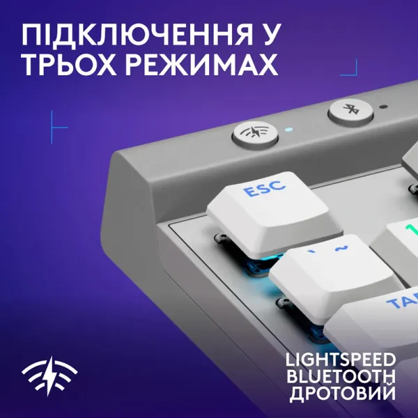 Клавиатура беспроводная G515 TKL Lightspeed Tactile, UA, белая Logitech (920-012539) - Фото 6