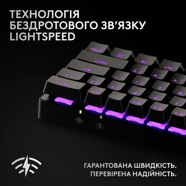 Клавиатура беспроводная G Pro X 60 Lightspeed GX Tactile, UA, чёрная Logitech (920-011911) - Фото 4