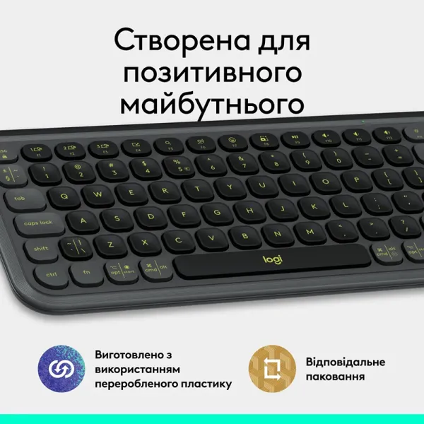 Клавиатура беспроводная POP Icon Keys, UA, графитовая Logitech (920-013157) - Фото 6