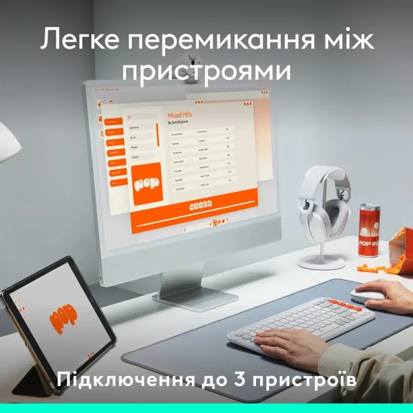 Клавиатура беспроводная POP Icon Keys, UA, графитовая Logitech (920-013157) - Фото 8