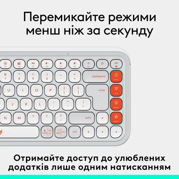 Клавиатура беспроводная POP Icon Keys, UA, белая Logitech (920-013072) - Фото 1