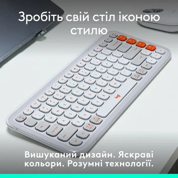 Клавиатура беспроводная POP Icon Keys, UA, белая Logitech (920-013072) - Фото 6