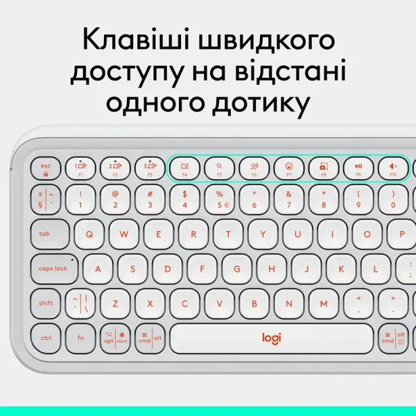 Клавиатура беспроводная POP Icon Keys, UA, белая Logitech (920-013072) - Фото 12