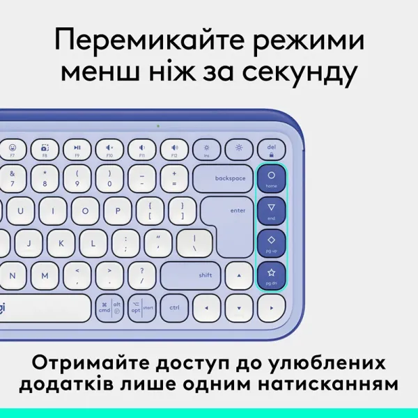 Клавиатура беспроводная POP Icon Keys, UA, лиловая Logitech (920-013074) - Фото 3