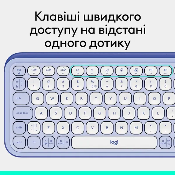 Клавиатура беспроводная POP Icon Keys, UA, лиловая Logitech (920-013074) - Фото 8