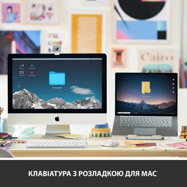 Клавиатура беспроводная MX Keys Mini для Mac Illuminated, UA, светло-серая Logitech (920-010526) - Фото 5