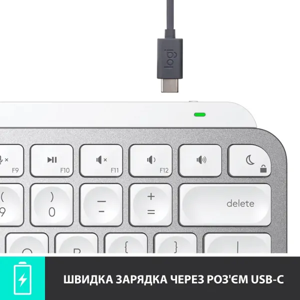 Клавиатура беспроводная MX Keys Mini для Mac Illuminated, UA, светло-серая Logitech (920-010526) - Фото 9