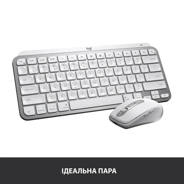 Клавиатура беспроводная MX Keys Mini для Mac Illuminated, UA, светло-серая Logitech (920-010526) - Фото 11