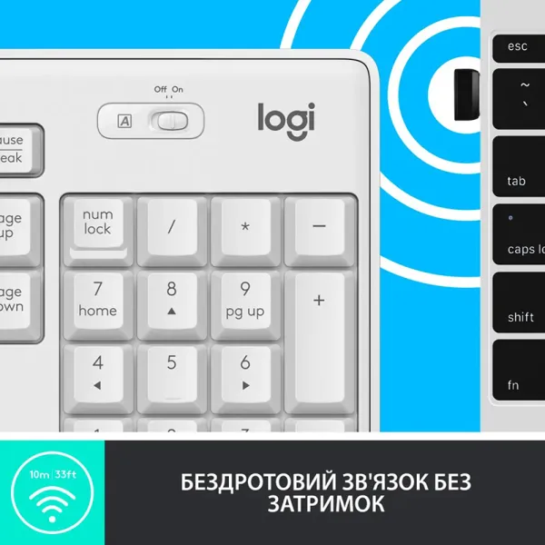 Комплект клавиатура и мышь беспроводной MK295 Silent Combo, UA, белый Logitech (920-009824) - Фото 3