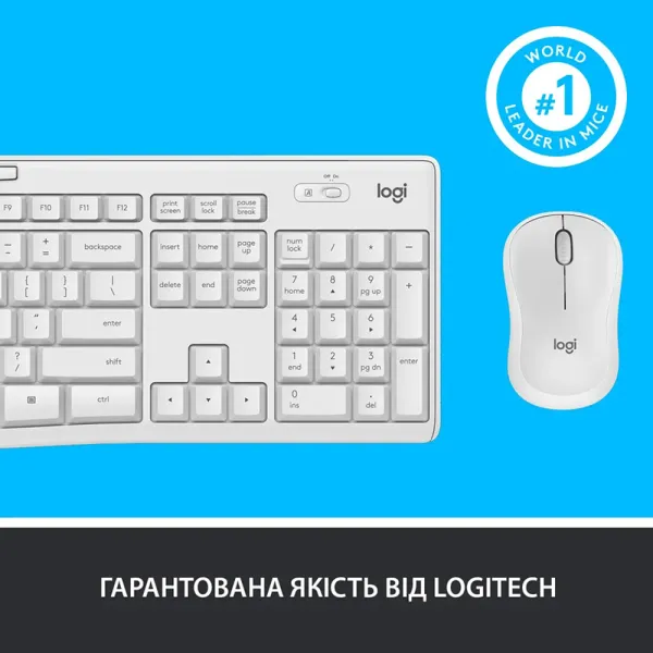 Комплект клавиатура и мышь беспроводной MK295 Silent Combo, UA, белый Logitech (920-009824) - Фото 6