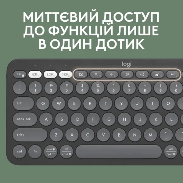 Комплект клавиатура и мышь беспроводной Pebble 2 Combo, UA, графитовый Logitech (920-012239) - Фото 2