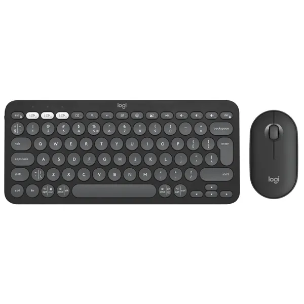 Комплект клавиатура и мышь беспроводной Pebble 2 Combo, UA, графитовый Logitech (920-012239)