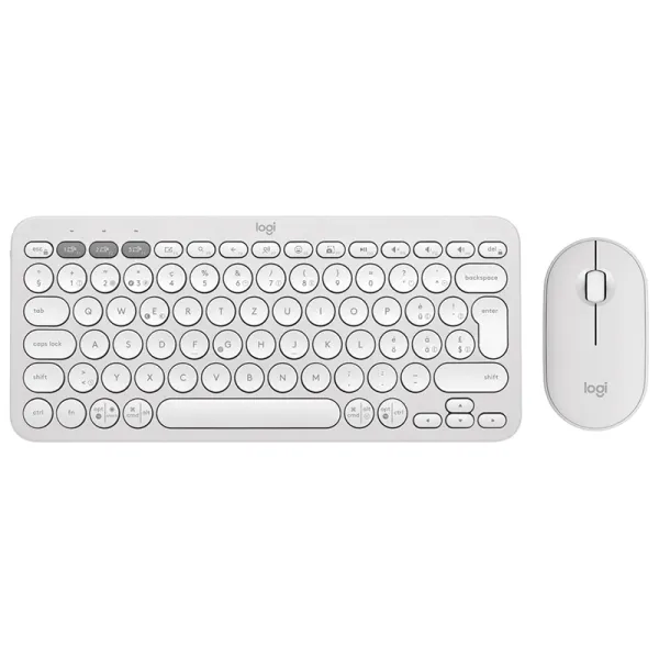 Комплект клавиатура и мышь беспроводной Pebble 2 Combo, UA, белый Logitech (920-012240)