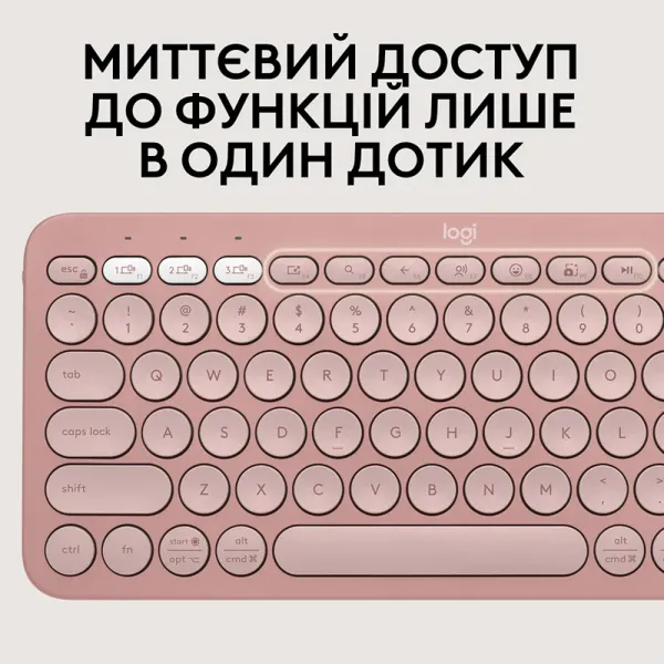 Комплект клавиатура и мышь беспроводной Pebble 2 Combo, UA, розовый Logitech (920-012241) - Фото 4