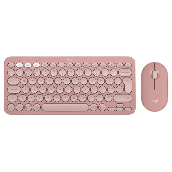 Комплект клавиатура и мышь беспроводной Pebble 2 Combo, UA, розовый Logitech (920-012241)