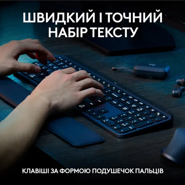 Комплект клавиатура и мышь беспроводной MX Keys S Combo, UA, графитовый Logitech (920-011614) - Фото 4