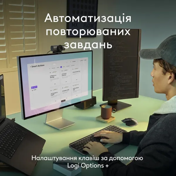 Комплект клавиатура и мышь беспроводной WL/BT MX Keys S Combo для Mac, UA, Space Grey Logitech (920-012845) - Фото 1
