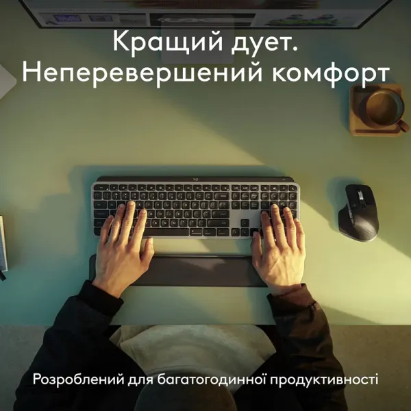 Комплект клавиатура и мышь беспроводной WL/BT MX Keys S Combo для Mac, UA, Space Grey Logitech (920-012845) - Фото 3