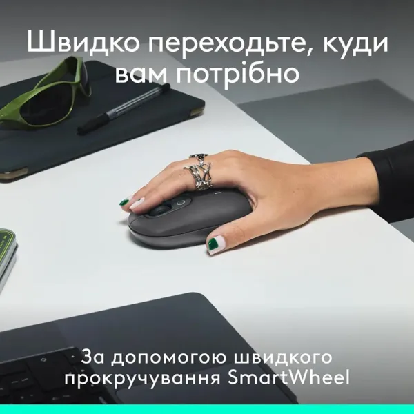 Комплект клавиатура и мышь беспроводной POP Icon Combo, UA, графитовый Logitech (920-013156) - Фото 5