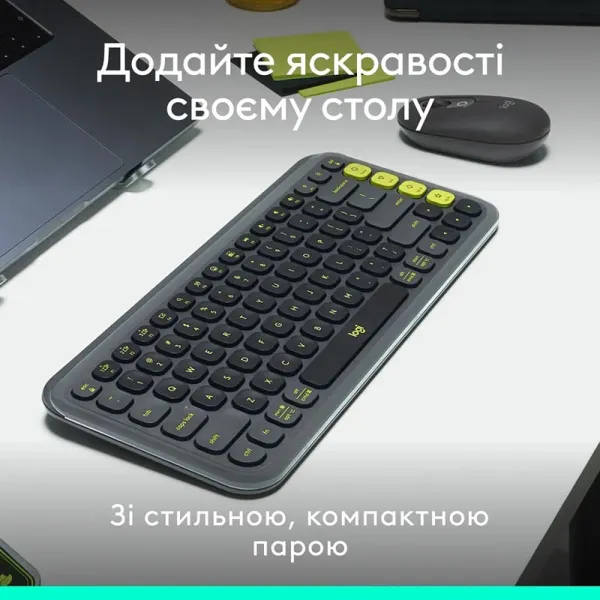 Комплект клавиатура и мышь беспроводной POP Icon Combo, UA, графитовый Logitech (920-013156) - Фото 6