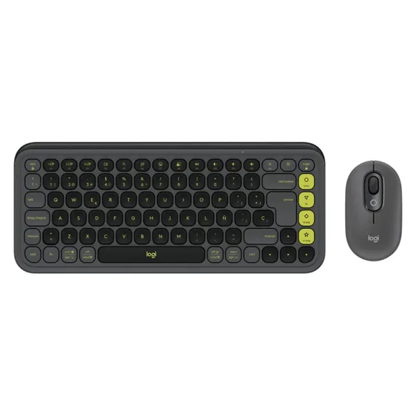 Комплект клавиатура и мышь беспроводной POP Icon Combo, UA, графитовый Logitech (920-013156)