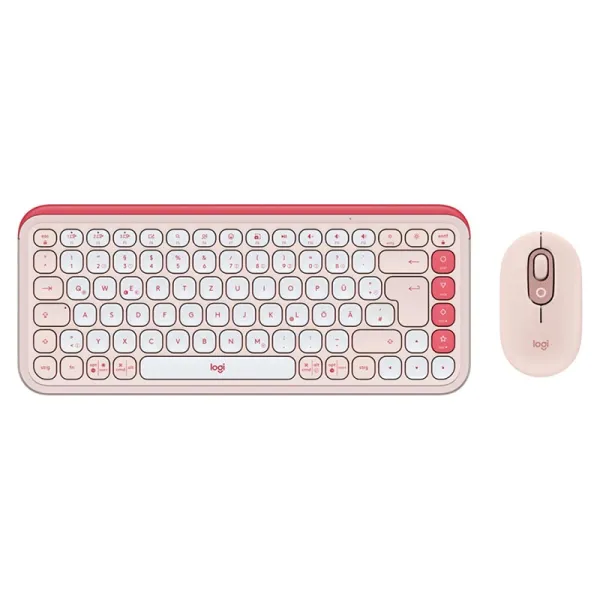 Комплект клавиатура и мышь беспроводной POP Icon Combo, UA, розовый Logitech (920-013142)