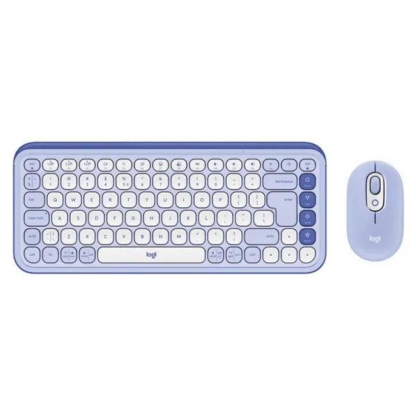 Комплект клавиатура и мышь беспроводной POP Icon Combo, UA, лиловый Logitech (920-013078)