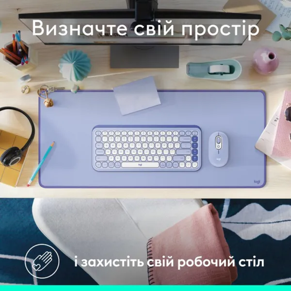 Коврик для мыши Desk Mat Studio Series, лиловый Logitech (956-000149) - Фото 4