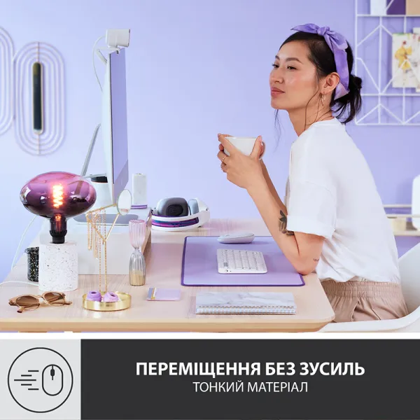 Коврик для мыши Desk Mat Studio Series, лавандовый Logitech (956-000054) - Фото 6