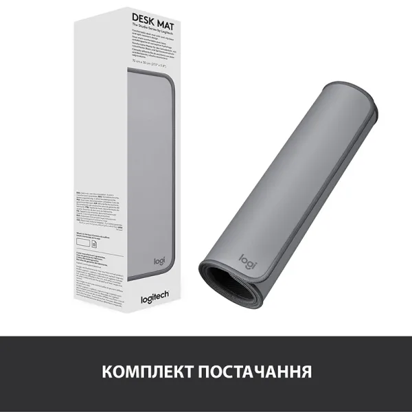 Килимок для миші Desk Mat Studio Series, Mid Grey Logitech (956-000052) - Фото 2
