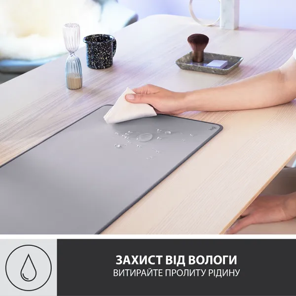 Килимок для миші Desk Mat Studio Series, Mid Grey Logitech (956-000052) - Фото 3